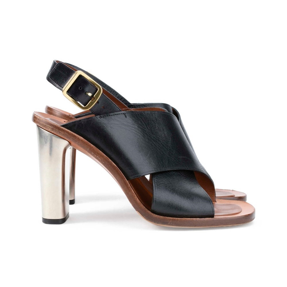 Celine metallic heel sandals, rare find, 7.5